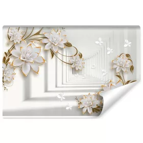 Zidna slika 3D cvjetni tunel dubina dnevne sobe 270x405