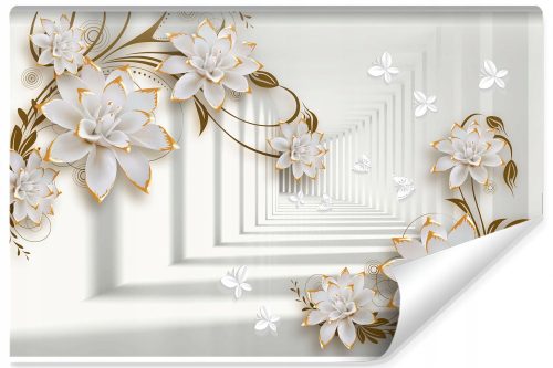 Zidna slika 3D cvjetni tunel dubina dnevne sobe 270x405