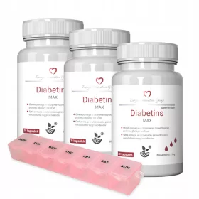   Diabetins - Suplement sa kromom i cinkom za regulaciju šećera u krvi, 3 pakiranja po 30 kapsula