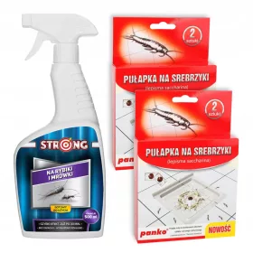    Tekućina protiv žohara, komaraca, mrava, muha, pauka, buha, stjenica, srebrnih ribica Strong 0,6 kg + 2× Panko zamka za srebrne ribice 0,1 kg 1000 ml
