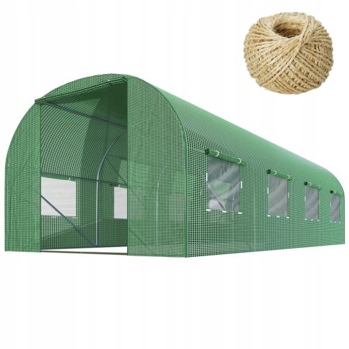Plastični tunel za vrt 10 m² 400 x 250 cm - Zelena