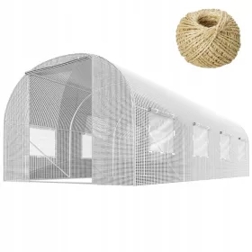   Plastenik za vrt od folije - Bijeli folijski tunel 10m² 400 x 250 cm