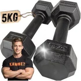  Fiksne bučice od lijevanog željeza Kawmet 2x 5 kg