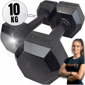  Fiksne bučice od lijevanog željeza Kawmet 2x 10 kg