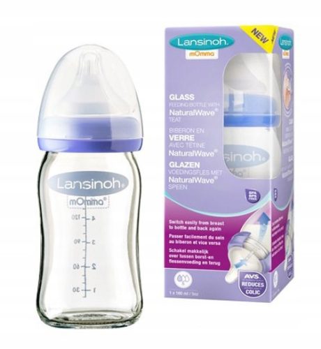 Lansinoh Staklena Bočica za Hranjenje sa NaturalWave Smokvicom 160ml