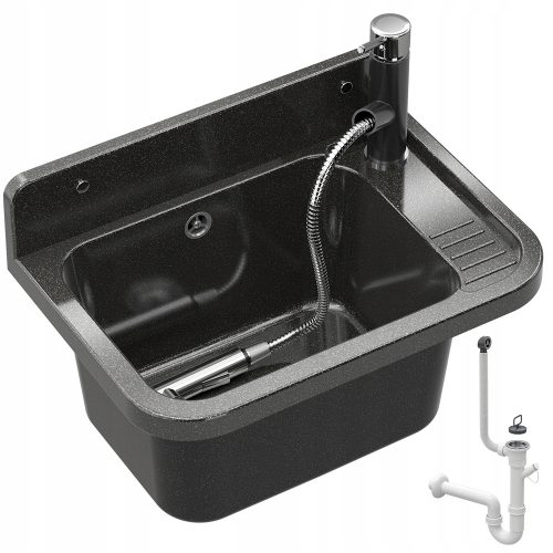 Granitan sudoper, UTILITY COMPARTMENT WYC, crni polipropilen