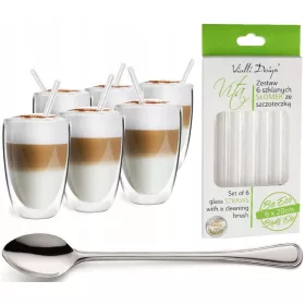   Vrhunske staklene čaše za kavu i čaj Vialli Design 350 ml 6 kom.