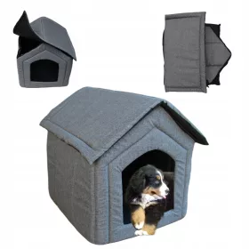   Fuks Luksuzna Sklopiva Kućica za Pse i Mačke - Siva XXL R.4