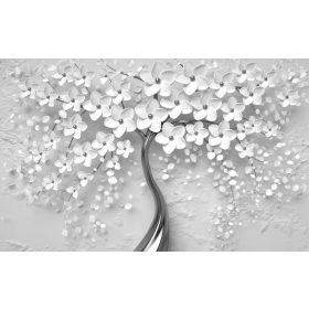 SREBRNO DRVO tapeta sivo lišće 294x260