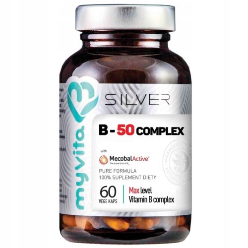 MYVITA SILVER Vitamin B-50 Complex, 60 kapsula, bez umjetnih dodataka