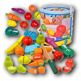   Dreveni set za rezanje povrća i voća s čičak trakom Montessori