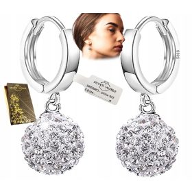 SREBRNE VISEĆE NAUŠNICE SA SWAROVSKI CIKONIMA