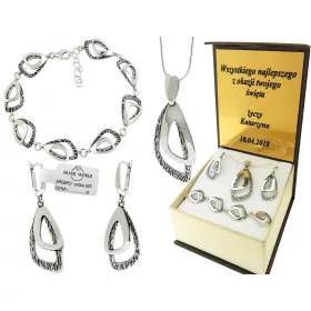   Elegantni set srebrnog nakita 925 s personaliziranim graviranjem
