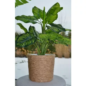   Poklopac za teglice za cvijeće - Navlaka 13 x 14,4 cm smeđa tkanina