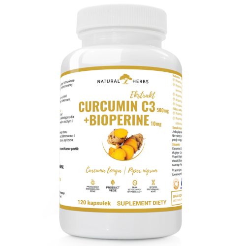 Kapsule Curcumin C3 500mg i Bioperine 10mg od NATURAL HERBS® - 120 kapsula