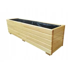    Posuda za cvijeće 100 cm x 25 x 28 cm, drvo, nijanse smeđe i bež