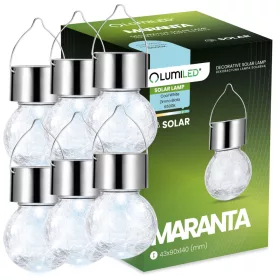  Lumiled solarna lampa, srebrna, 14 cm, 6 kom.