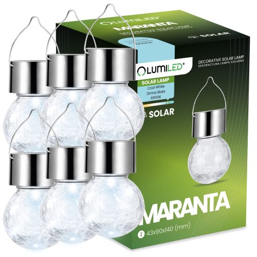  Lumiled solarna lampa, srebrna, 14 cm, 6 kom.