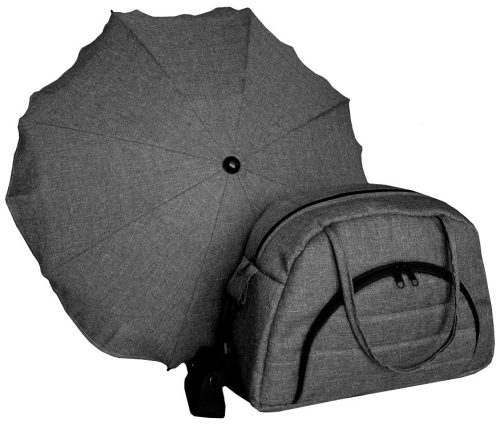 Set torbe za kolica MAXI: TORBA + KIŠOBRAN ZA KOLICA MELANŽ (LAN)