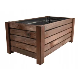    Pletena saksija 60 cm x 33 x 25 cm, drvo, nijanse smeđe i bež boje