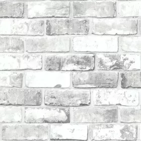 Tapeta Bijela Opeka Siva Kamena Stari Zid 3D Efekt