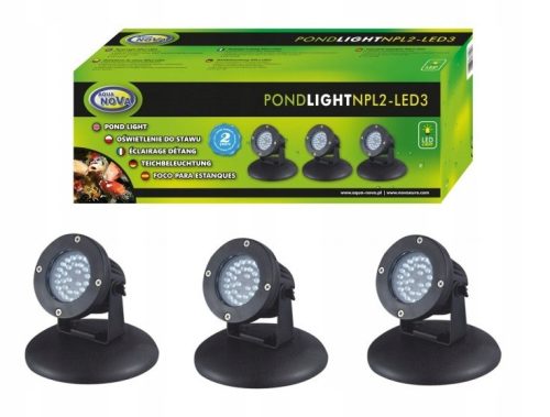 Aqua Nova LED svjetiljka za ribnjake NPL2-LED3 3x2,2W s senzorom sumraka