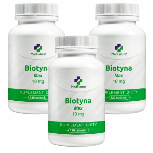 Biotin Max - 10 mg, Paket od 3 kutije s ukupno 360 tableta za zdravlje kože, kose i noktiju