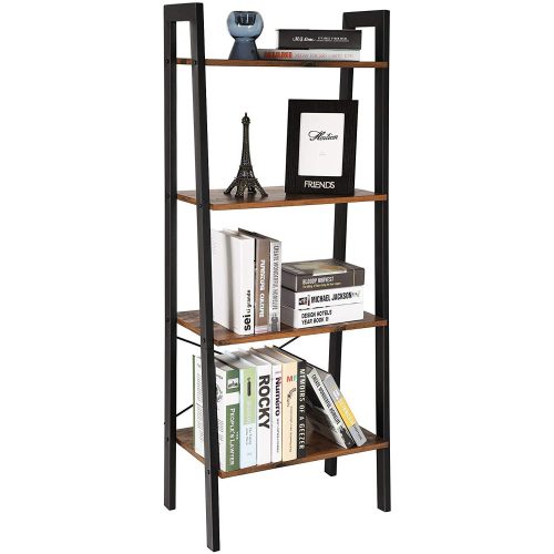 Muf-Art industrijska rustikalna polica za knjige 56 cm x 137,5 cm x 34 cm crna, nijanse smeđe