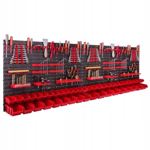 Tablica za organizaciju alata "Botle ®" 230x78 cm crno-crvena