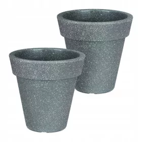    Focus Garden saksija 38 cm x 38 x 38 cm promjer 38 cm plastične nijanse sive i srebrne