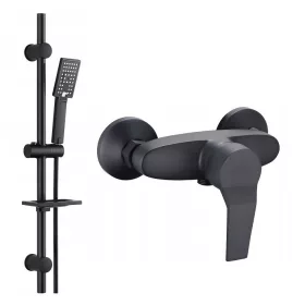   Reihe Cubic CUB-ZND-BL izloženi tuš set + Reihe Riva crna slavina za tuš