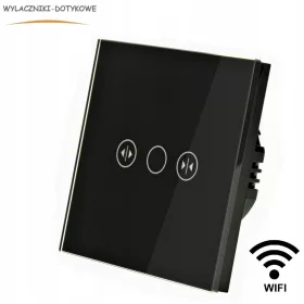   WiFi pametni prekidač za rolete, zavjese i karnise dodirni stakleni crni MT-K-WIFI-86-B