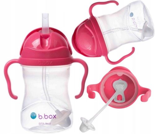  B.Box BB00502 boca sa slamkom, 240 ml, malina