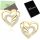 Golden Heart Stud Earrings 925 Silver Covered with 24K Gold, Women's Jewelry, Classic Design, Nickel-Free, Elegant Gift Box Included