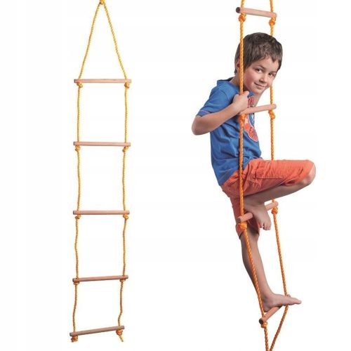 Drvene ljestve za penjanje Woody WD90124, žute boje, dimenzije 190x30 cm
