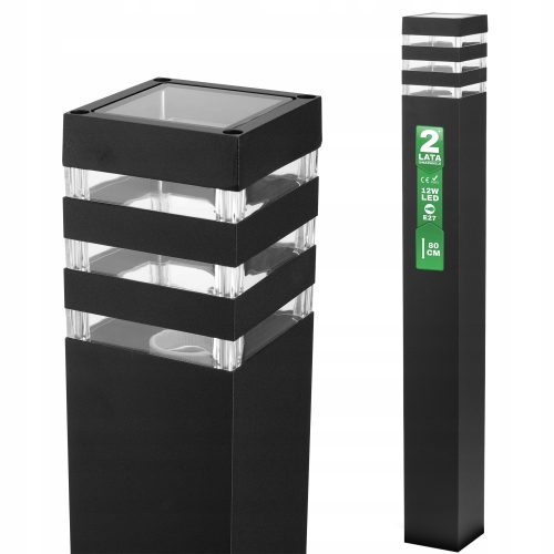 Lampa Ogrodowa TAXUS Lumiled E27 80 cm Crna
