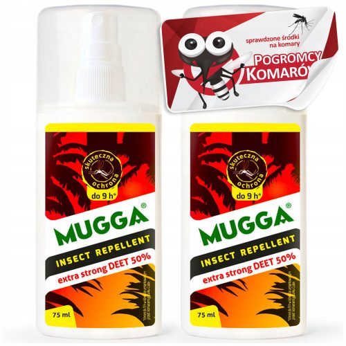 Sredstvo protiv insekata - 2× Mugga Deet sprej protiv komaraca i krpelja 50% 75 ml + Samoljepljive etikete u pravokutnim listovima 1 kom.