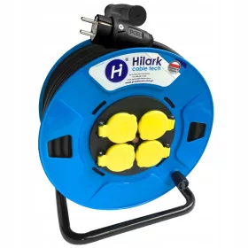   Hilark produžni kabel na kolutu, vrtni, 40 m, 4 utičnice, crni