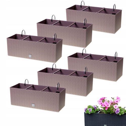  Prosperplast saksija 50 cm x 19 x 18,5 cm promjer 50 cm plastične nijanse smeđe i bež boje