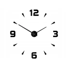   Zidni sat Shot, moderan dizajn, tiho funkcioniranje, crna boja