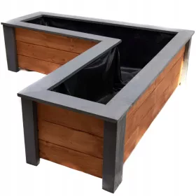    Panelsite teglica za cvijeće 108 cm x 40 x 32 cm drvene nijanse smeđe i bež, nijanse sive i srebrne