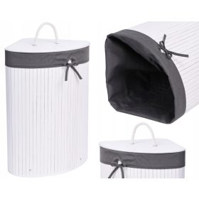    Samostojeća košara za rublje Gockowiak 60l, bijela, nijanse sive i srebrne