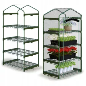   Mini plastenik za balkon - Vrhunski prozirni folijarni tunel s 4 police 160x70x50cm