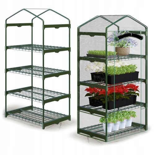Mini plastenik za balkon - Vrhunski prozirni folijarni tunel s 4 police 160x70x50cm