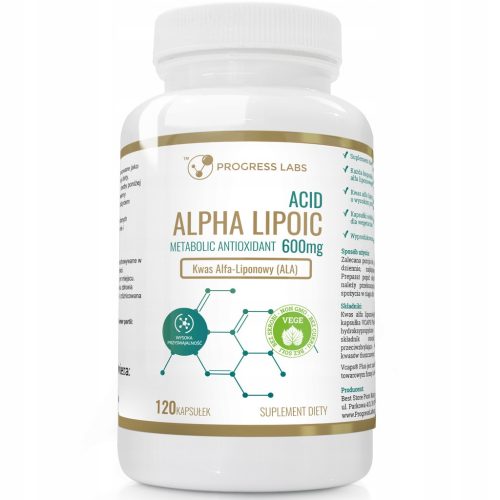 Kapsule Alfa Lipoične Kiseline 600mg - Idealne za Vegane, Bez GMO, 120 kapsula