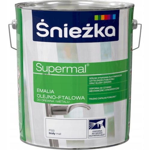 Bijela emajlirana boja Supermal Em. Uljno-ftalna F100 10 L