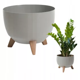    Grando saksija 39 cm x 39 x 24 cm promjer 39 cm plastične nijanse sive i srebrne