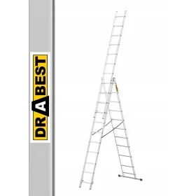 Drabest ljestve 6,55 m aluminijske 3 x 11 do 150 kg