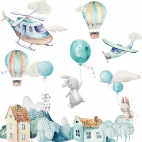 Avioni Zečevi Zidna Naljepnica 120x240 cm