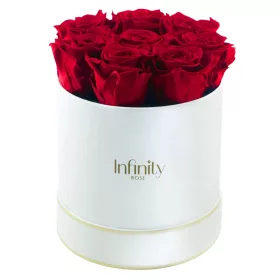   Eterična kutija cvijeća Infinity Rose - luksuzne vječne ruže u perlasto-bijeloj kutiji